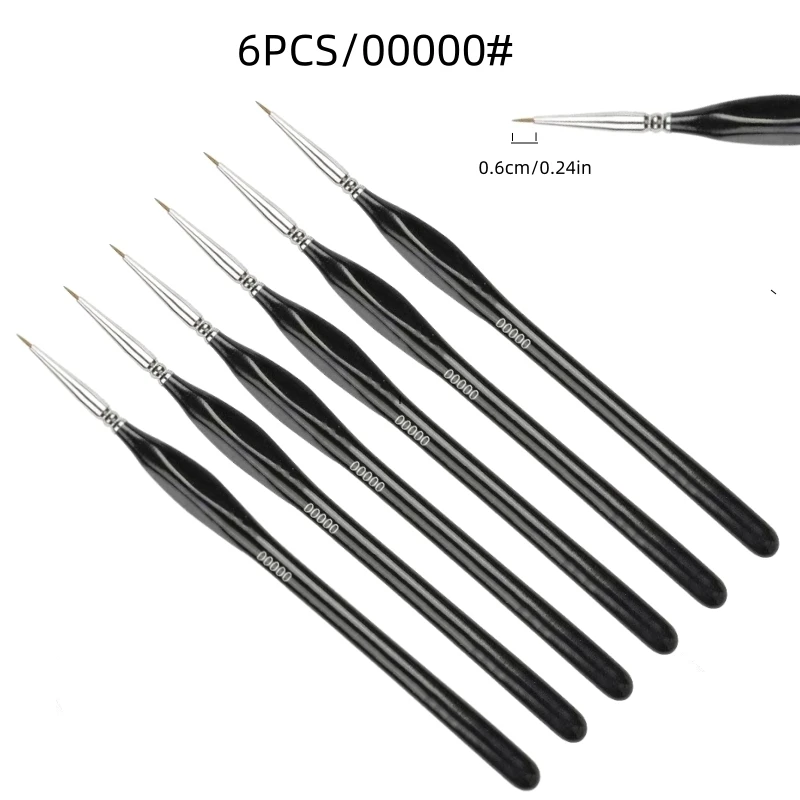 3/6Pcs Fine Tip Paint Brush Set - Synthetic Nylon Hair for Acrylic Painting, Model Detailing & Miniature Art | Precision Crafted