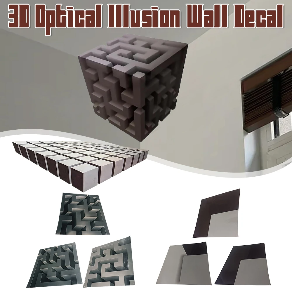 Autocollants muraux Illusion 3D Impossible Corners : Redéfinissez la réalité – Stickers muraux détachables pour la décoration intérieure