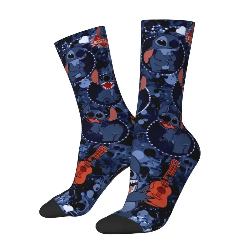 Stitch Lilo Disney Dress Socks Men Women Warm Fashion Novelty Cartoon Anime Crew Socks