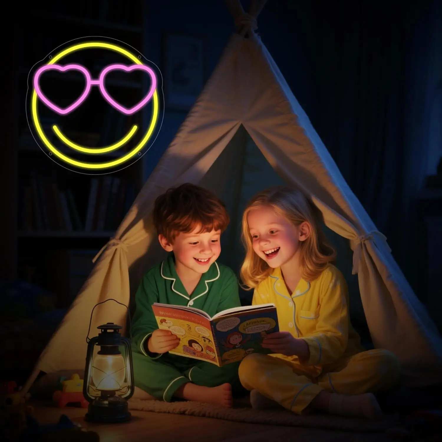  Smile Face LED Neon Sign USB Dimmable Neon Light Sign for Gameroom Bedroom Bar Livingroom Birthday Party Gift Wall Decor