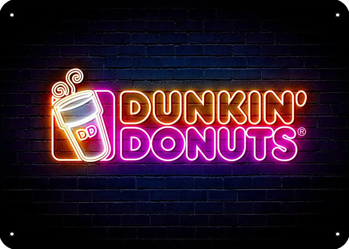 Dunkin Donuts Food Logos Home Bar Kitchen 12X8Inch Metal Tin Sign