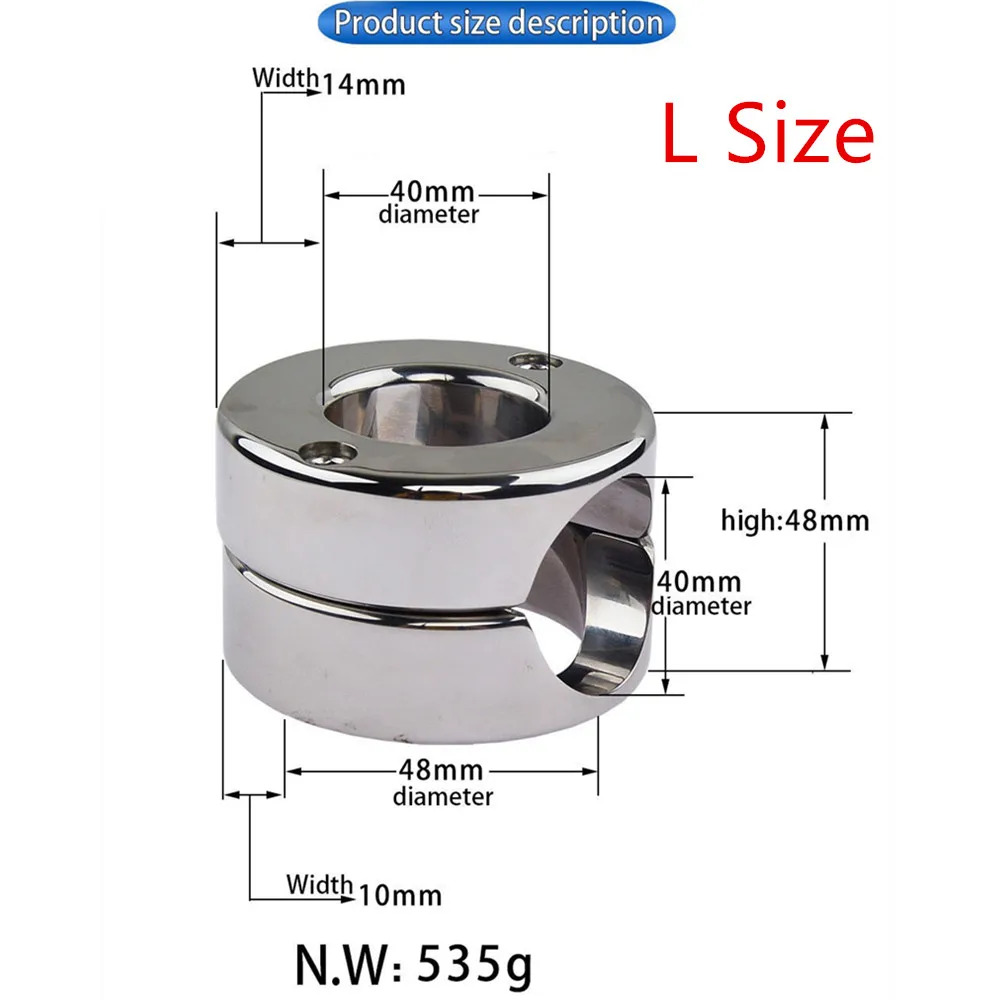 Metal Heavy Cockring Clamp Male Chastity Training Device Steel Cock Ring Bondage Scrotum Stretcher Lock Sperm Sex Toys For Men