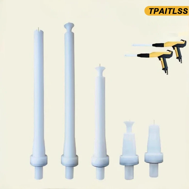 Tpaitlss 2 шт., порошковый электростатический пистолет-распылитель, электрическая игла, плоская насадка, головка пистолета, длинный стержень для G M03