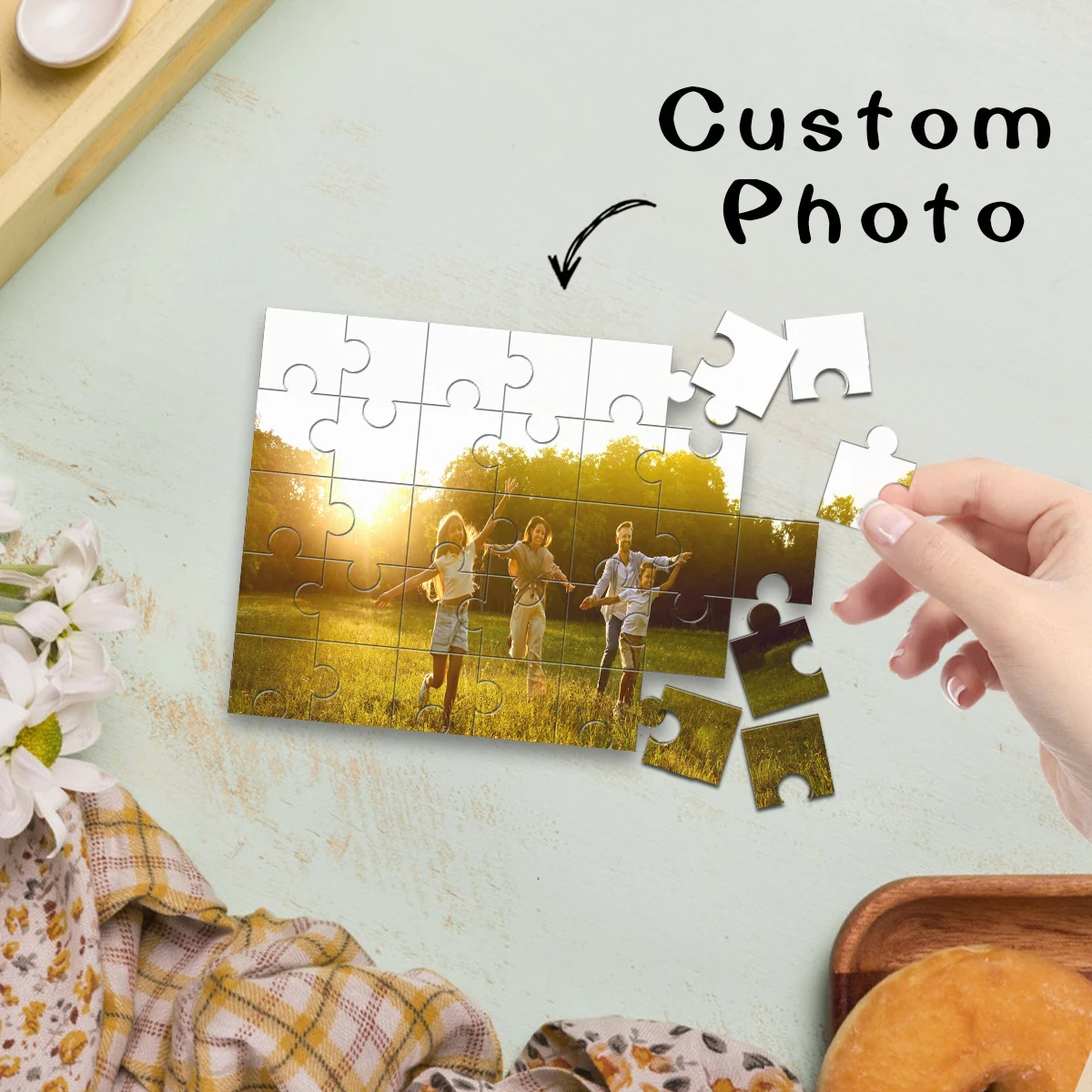 

Деревянный пазл с индивидуальным фото-портретом (1 шт.), идеальный подарок на годовщину, свадьбу, день рождения, День святого Валентина для семьи и друзей.