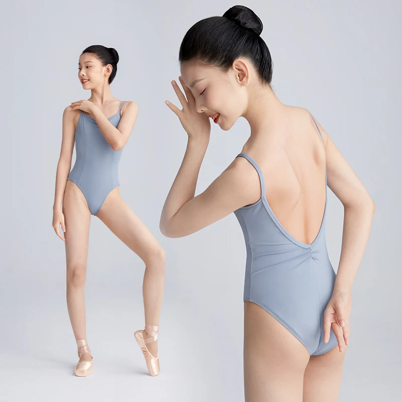 Girls Ballet Leotards Backless Dance Camisole Gymnastics Leotard Sexy Swimwear High Hip Sling Ballet Ballerina Costume