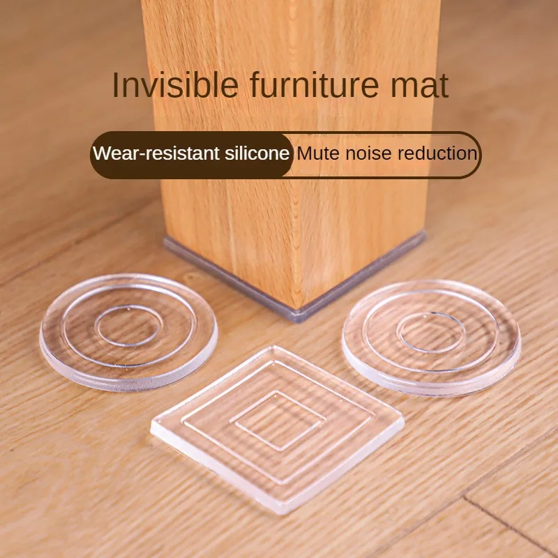 Transparent Silicone Furniture Mats Table Leg Sof Feet Pu Sticky Patch Table Corner Bed Anti-Collision Bed Leg Mute Non-Slip Mat