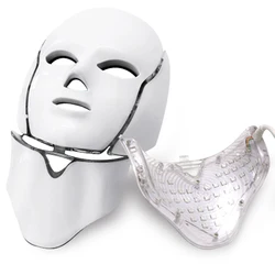Face Neck Silicone LED Mask 7 Colors LED Light Photon Red Light Therapy Rejuvenation Machine Lifting Brightening Shrink Pores