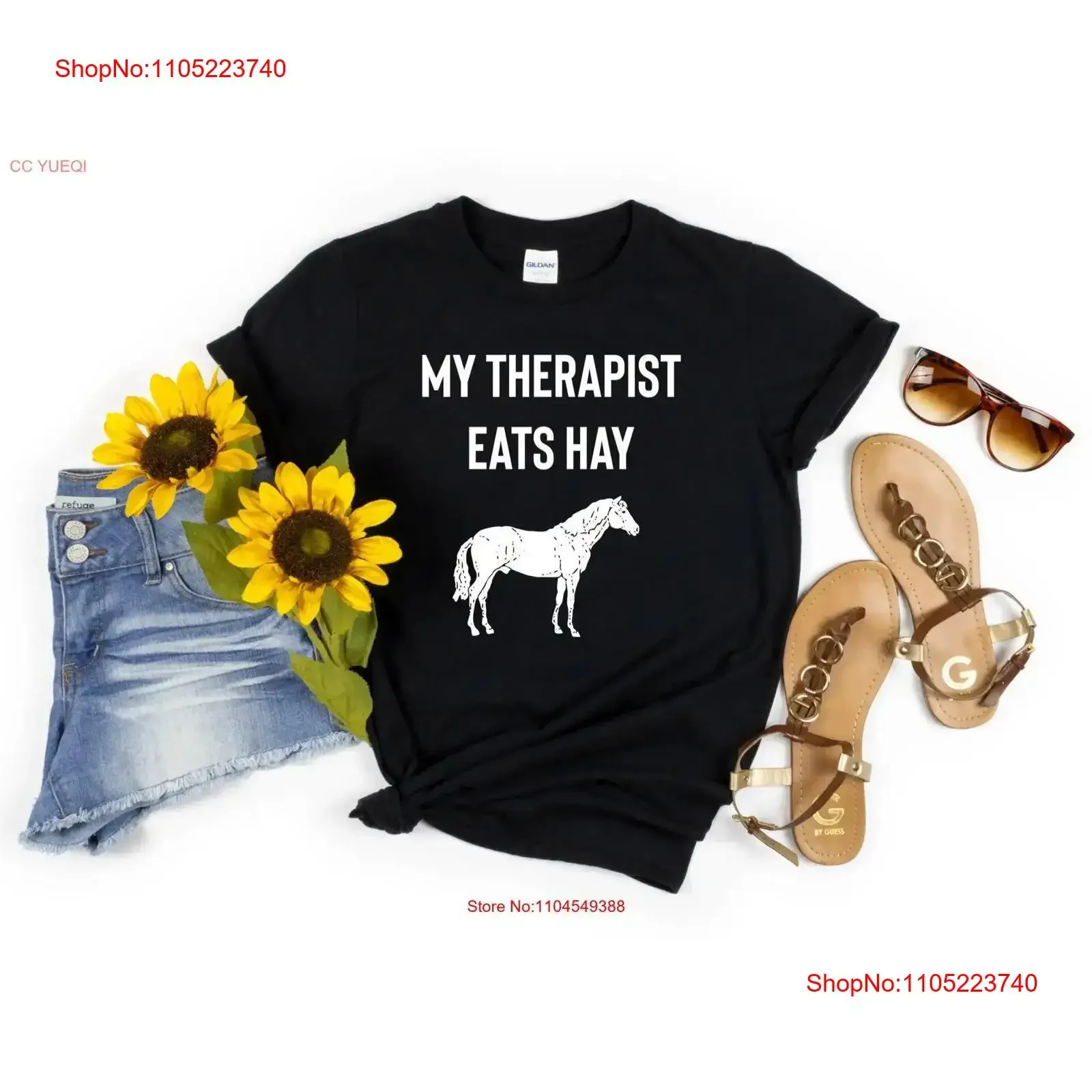 

My Therapist Eats Hay Horse T Shirt Lover Equestrian Mom vintage Washed Breathable fashion streetwear homme graphic Stylish