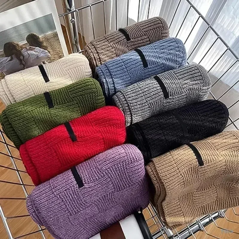 1 Pcs Autumn and Winter Couple's Warm Plaid Double-sided Imitation Cashmere Scarf Extra Long Knitted and Thickened Student Scarf