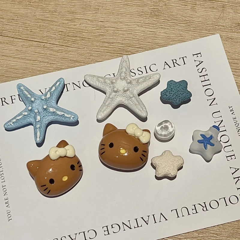 New JIBBITZ Pink Starfish Series Shoes Charms Summer Ocean for Sandals Garden Shoes and  Removable Accessories