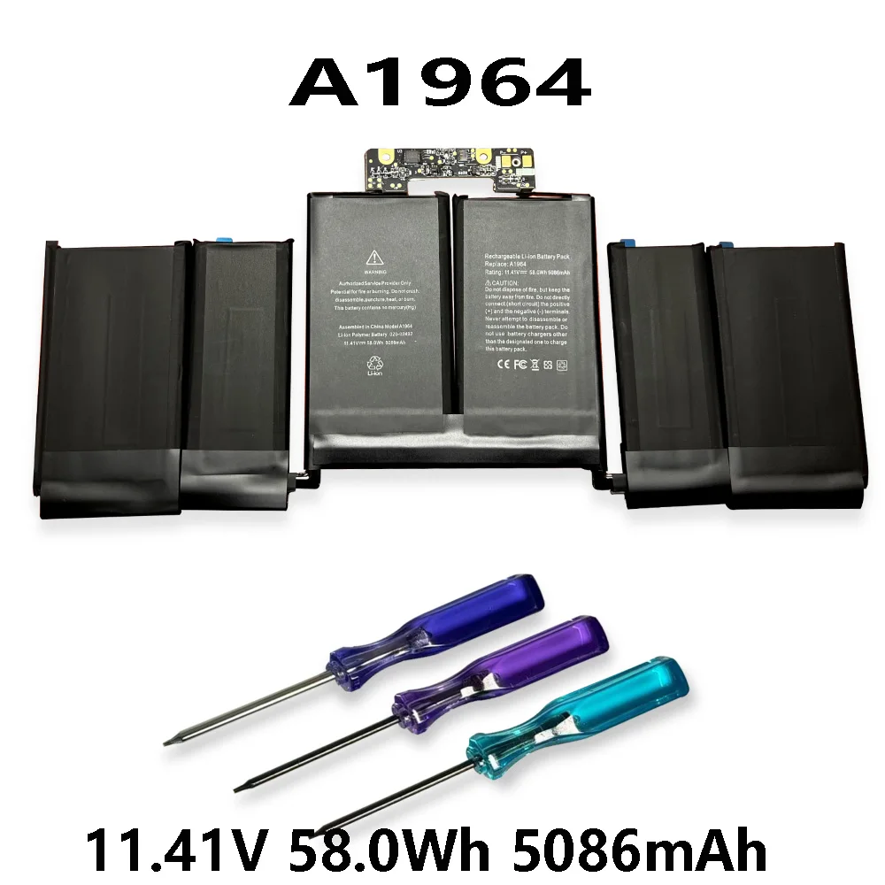 A1964 11.41V 58.0Wh Laptop Battery For Apple MacBook Pro A1989 13