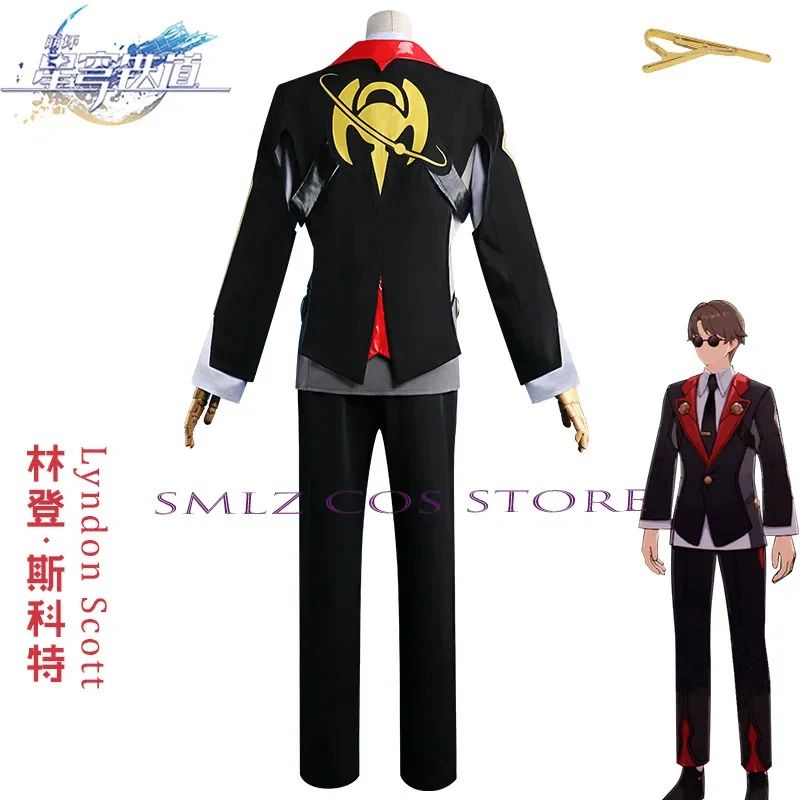 

◢2026Honkai Star Rail Lyndon Skott Cosplay Costume Set for Men Uniform Sunglasses Suit Adult Outfit◢*%