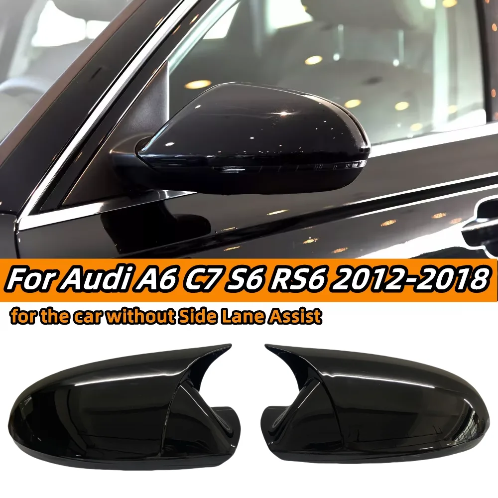 

For Audi A6 C7 C7.5 4G S6 RS6 C7 C7.5 2011 2012 2013-2018 Rearview Side Mirror Cover Wing Exterior Door Rear View mirror cover