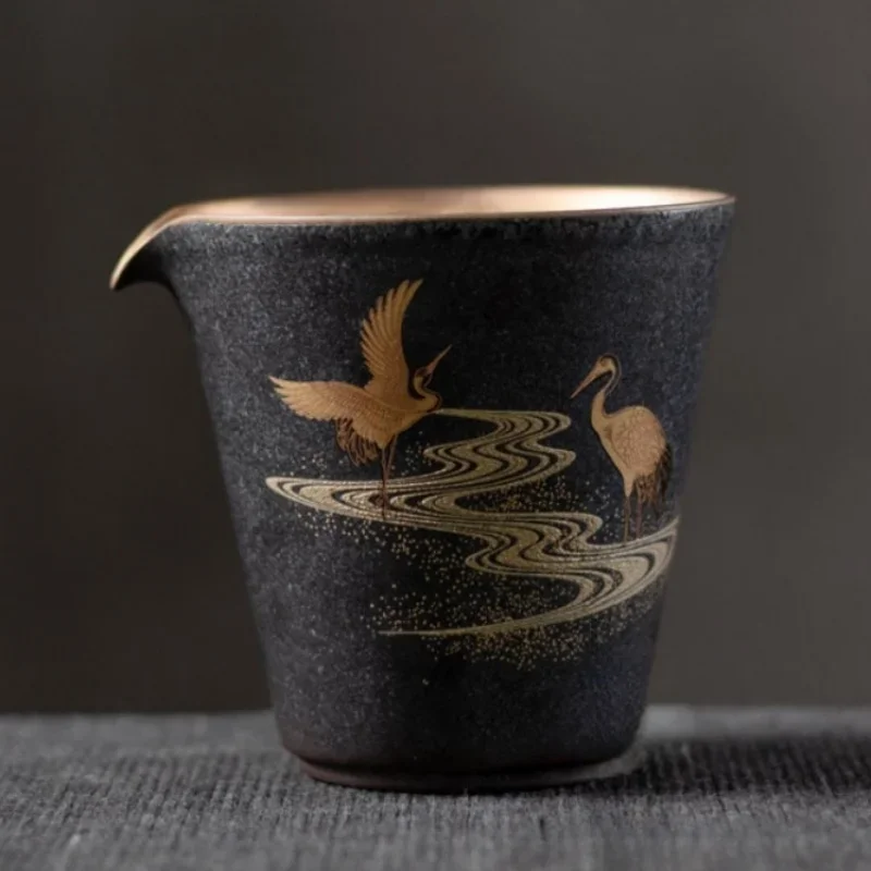 Manual Vintage Japanese Public Cup Ceramic Chahai  Cup Kung Fu Tea Accessories Tea Infusers Sharing Cup