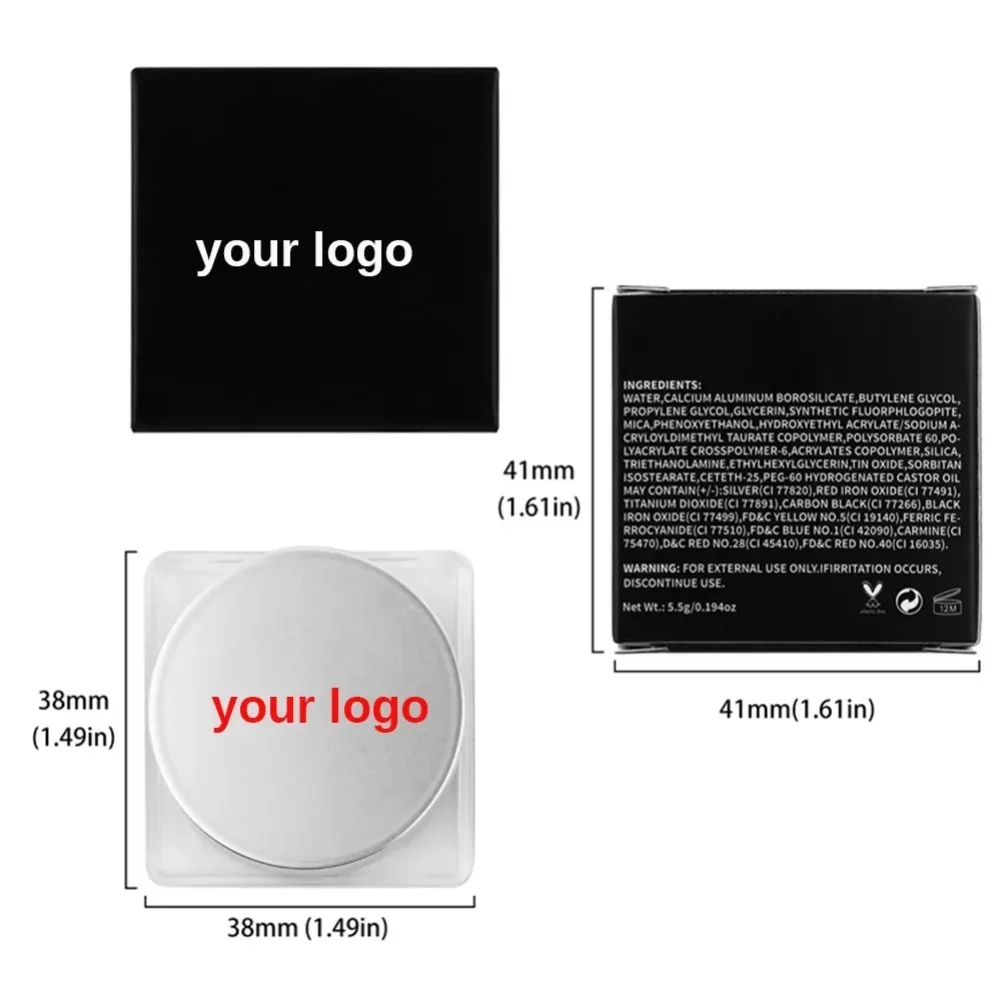 

Одноцветные кремовые тени для век с эффектом сияния, водостойкая подводка для глаз, индивидуальный дизайн, нанесение логотипа, веганская косметика оптом