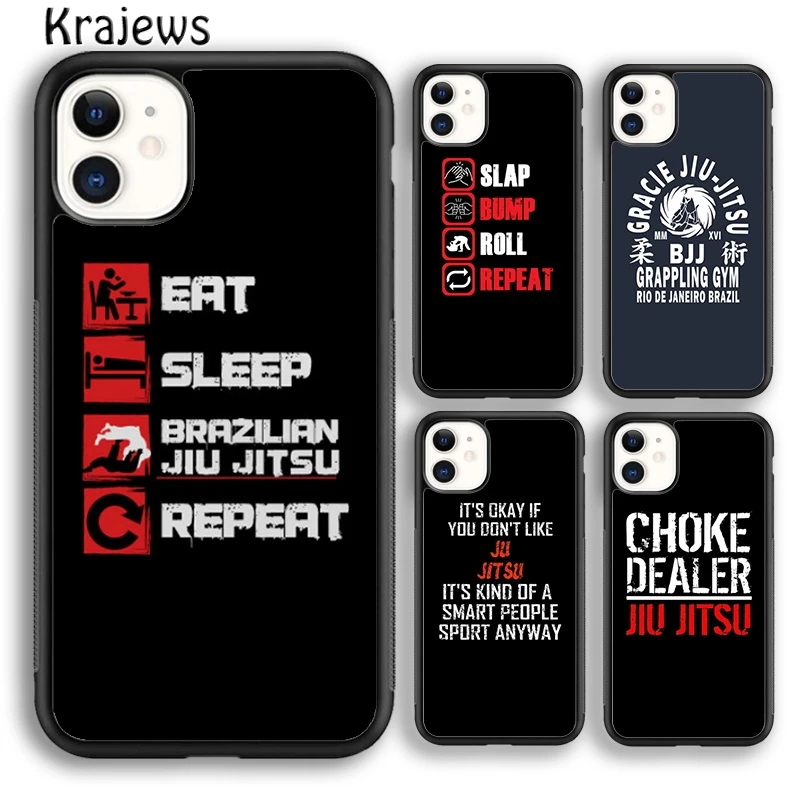 Eat Sleep Brazilian Jiu Jitsu Repeat Phone Case Cover For iPhone 16 15 14 plus XS XR 11 12 mini 13 pro max Fundas