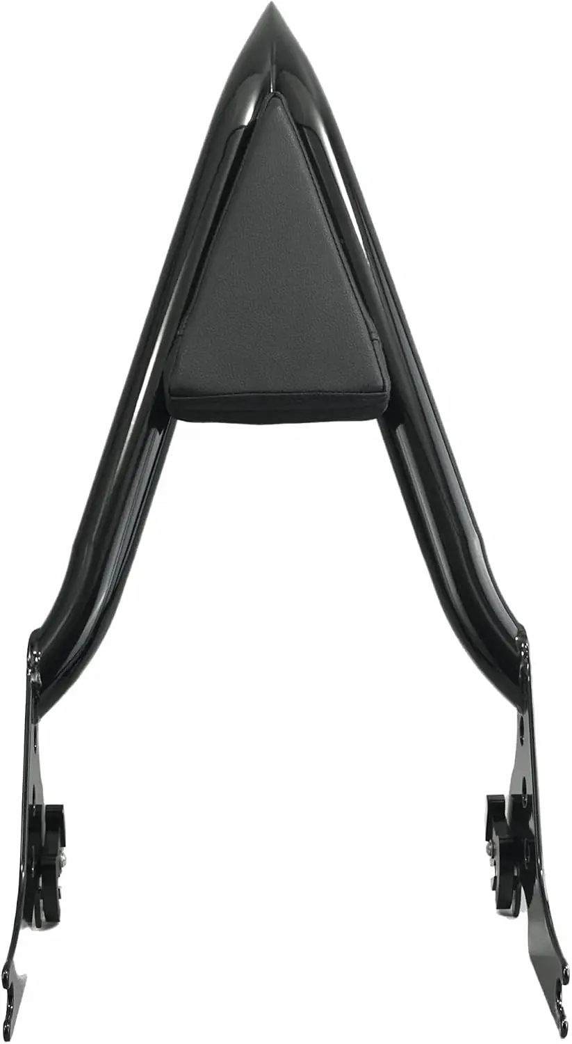 Black Detachable Motorcycle Sissy Bar, Quick-Release Passenger Backrest, Compatible With Select Cruiser Motorcycles
