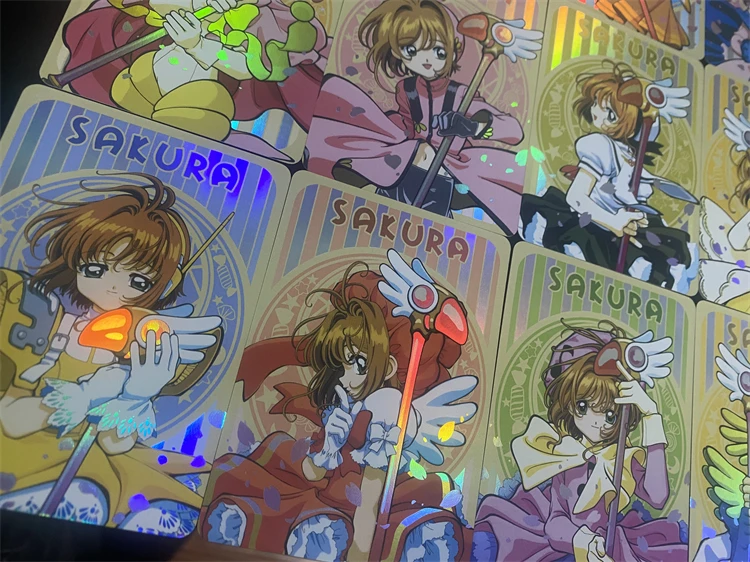 Card Captor Sakura Self-Control Refraction Flash Card, Trading Signature, Anime Cartoon Gift, 63x88mm, 18pcs por conjunto