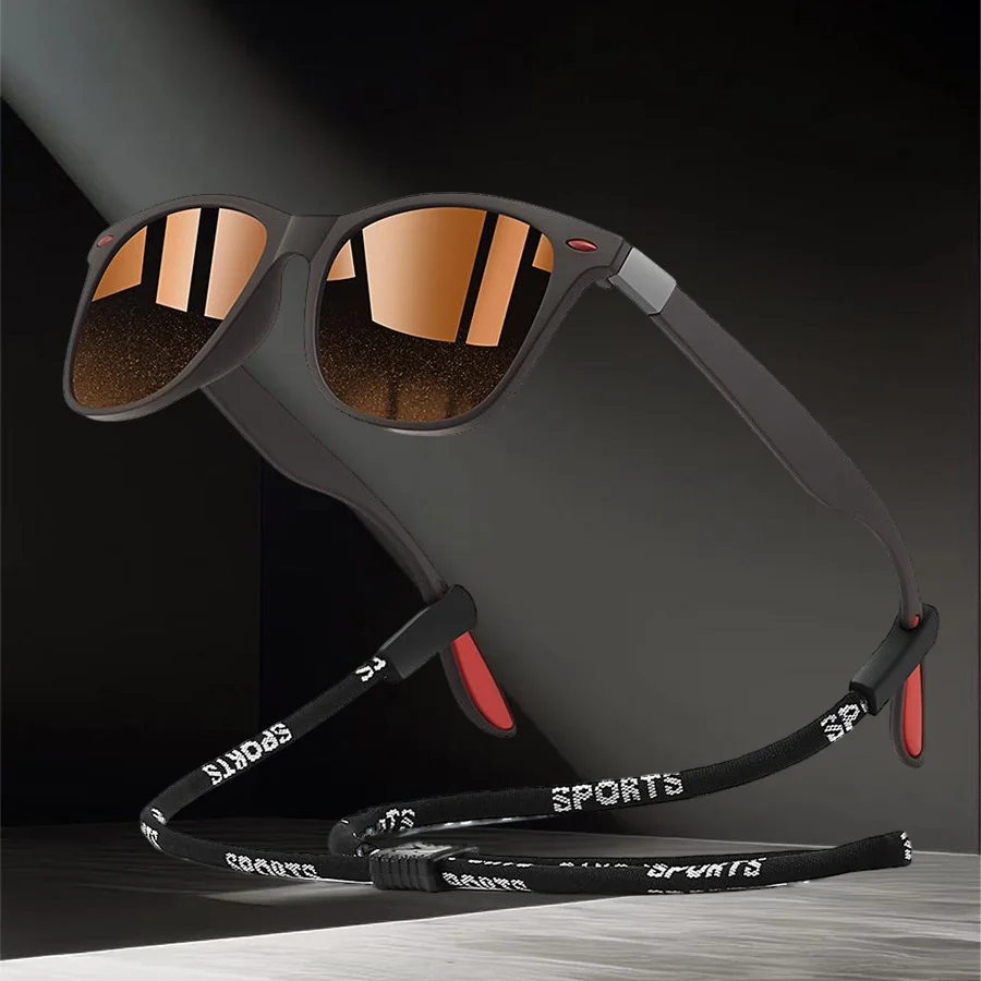 

Винтажные квадратные солнцезащитные очки с цепочкой для мужчин и женщин, идеально подходят для вождения, рыбалки, путешествий, активного отдыха на природе.