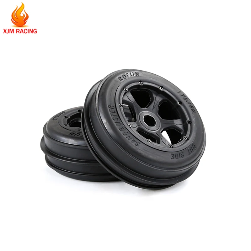 ゴム砂砂漠タイヤ前面または後輪タイヤ2ピース/セット1/5 hpiためrofun baha king motor rovanバハ5B ss rcカーレース部品