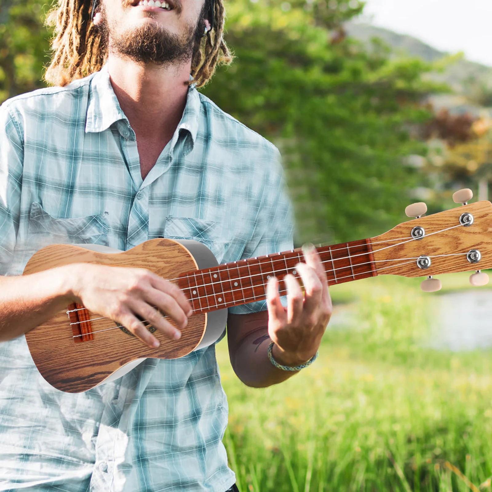 

Premium Wooden Ukulele for Kids Adults Durable Children Beginner Starter Instrument Cognitive Development Hand Eye Coordination