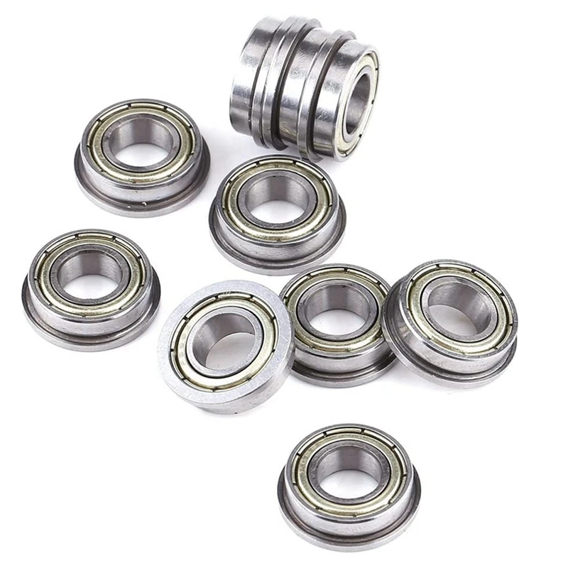 50 Pcs F688ZZ Flanged Radial Ball Bearings Metal Steel Double Shielded Flange Ball Bearing, 8 X 16 X 5Mm For Motor