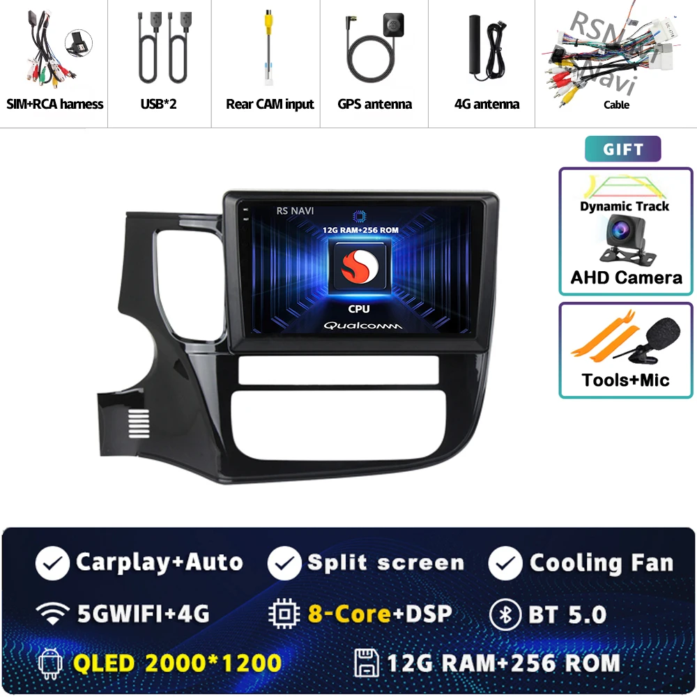 Android 15 Voor Mitsubishi Outlander 3 GF0W GG0W 2012-2018 Stereo Autoradio Multimedia Video Player GPS AI Voice CarPlay