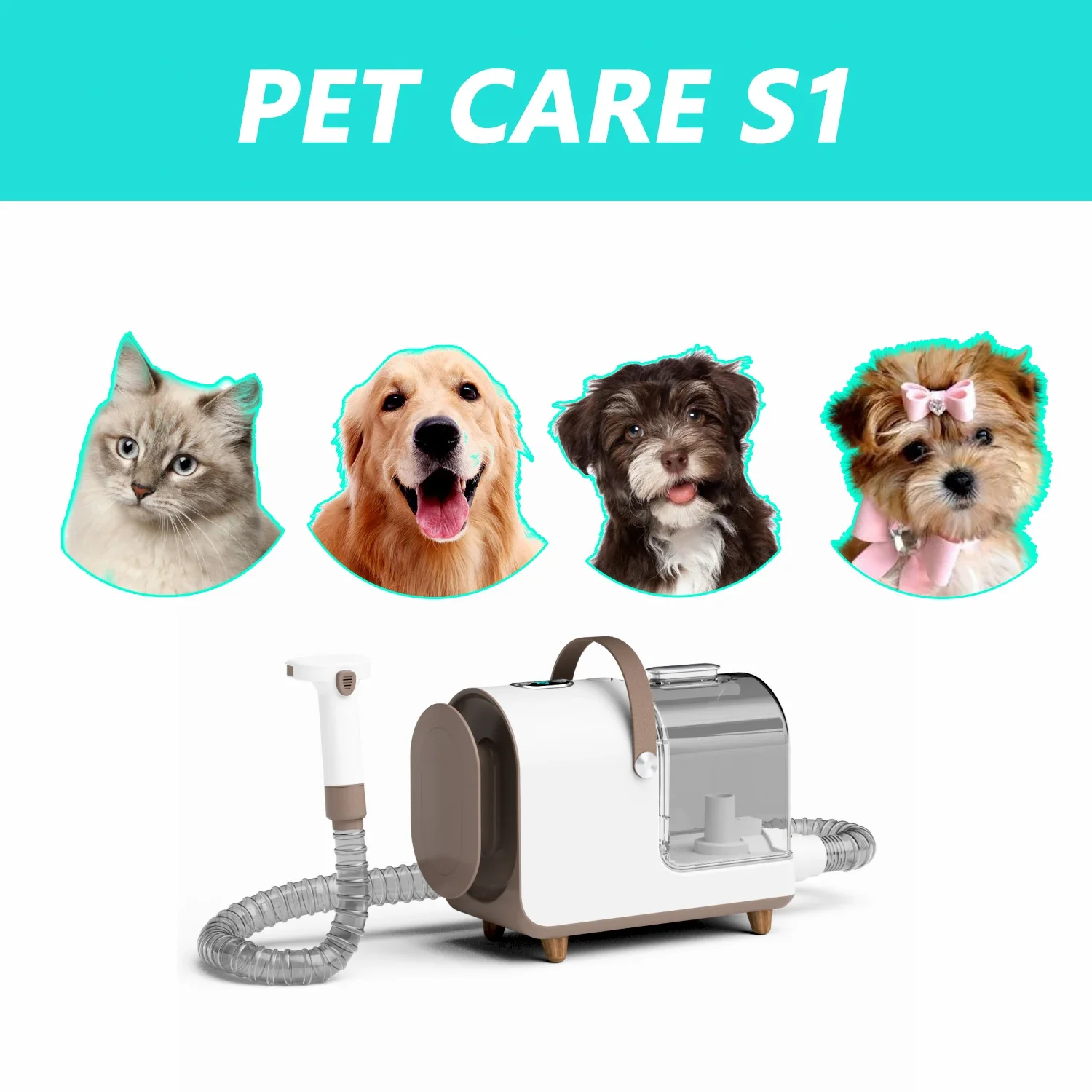 Pet Grooming Silent  Low Noise Pet Hair Trim Machine Dog Hair Cat Hair Cut Brush Tool  Vacuum Cleaner