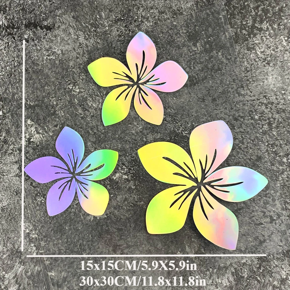 3szt Pretty Flower Car Stickers for Auto Rear Window Bumper Body Helmet Cover Scratches Waterproof Blossom Motorcycle Decals
