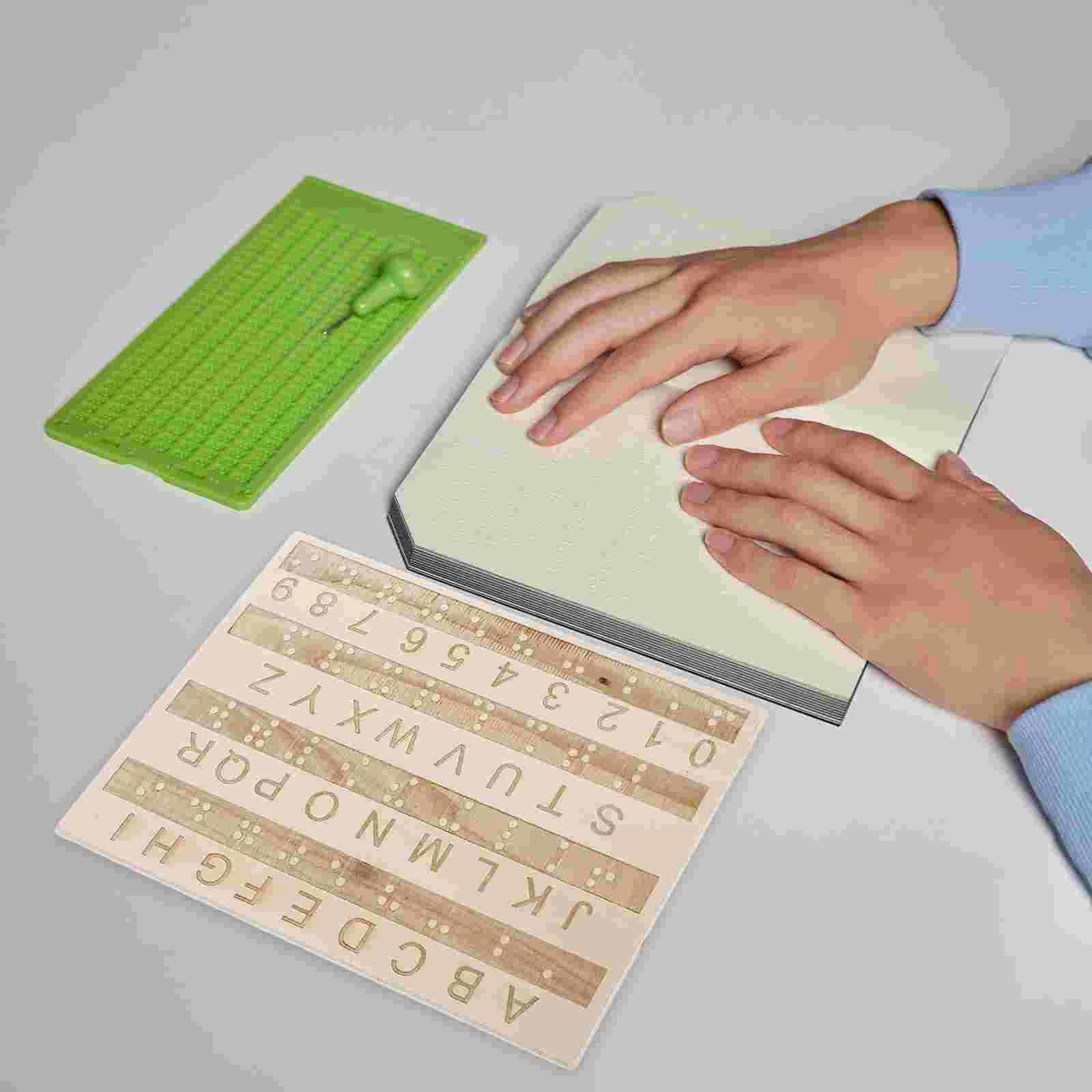 Braille tablero del alfabeto libros máquina de escribir tabla ciega bajo botón grande Bump puntos asistente rastreo niño