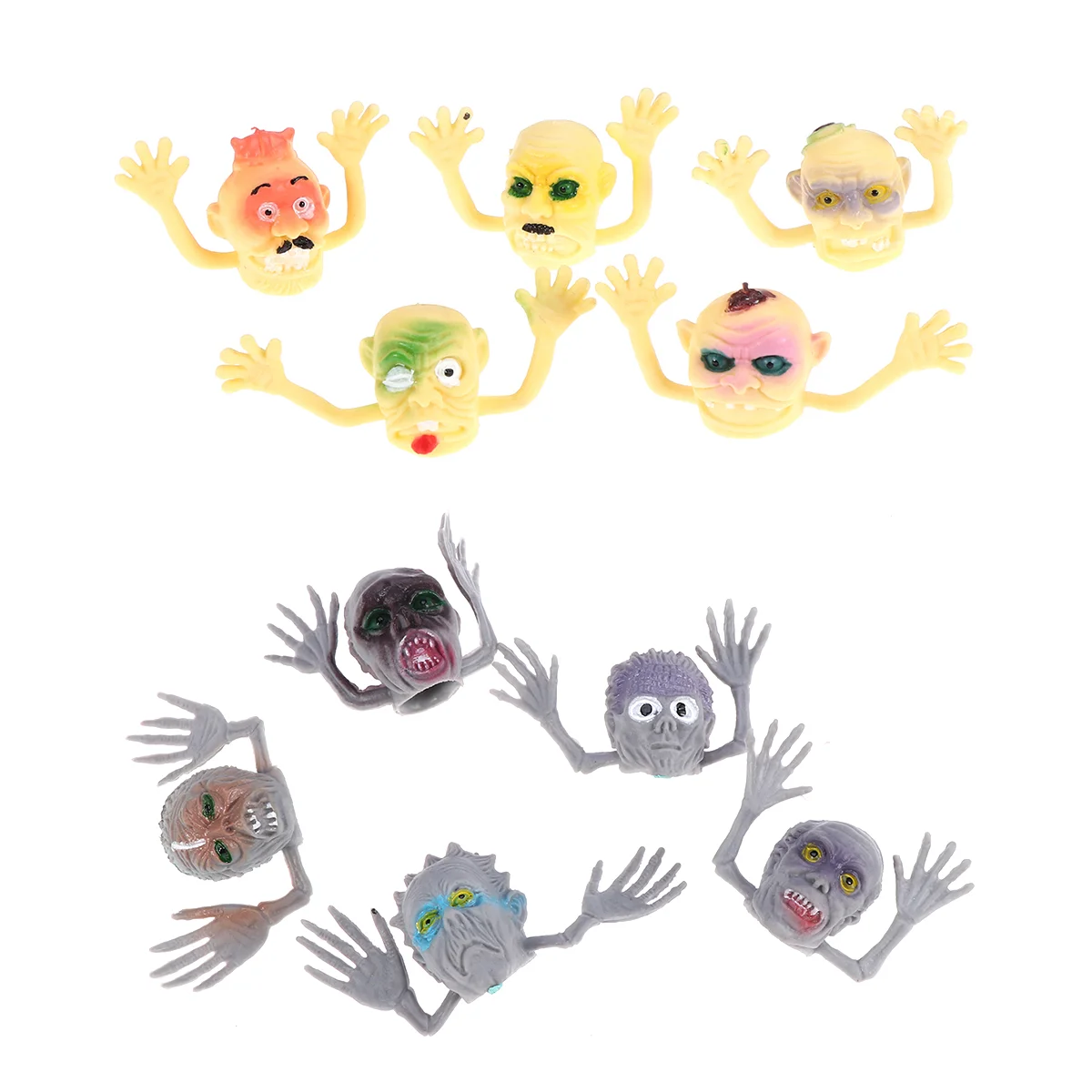 10 Pcs Puppet Ghost Head Child Cartoon Finger Puppets for Adults Halloween