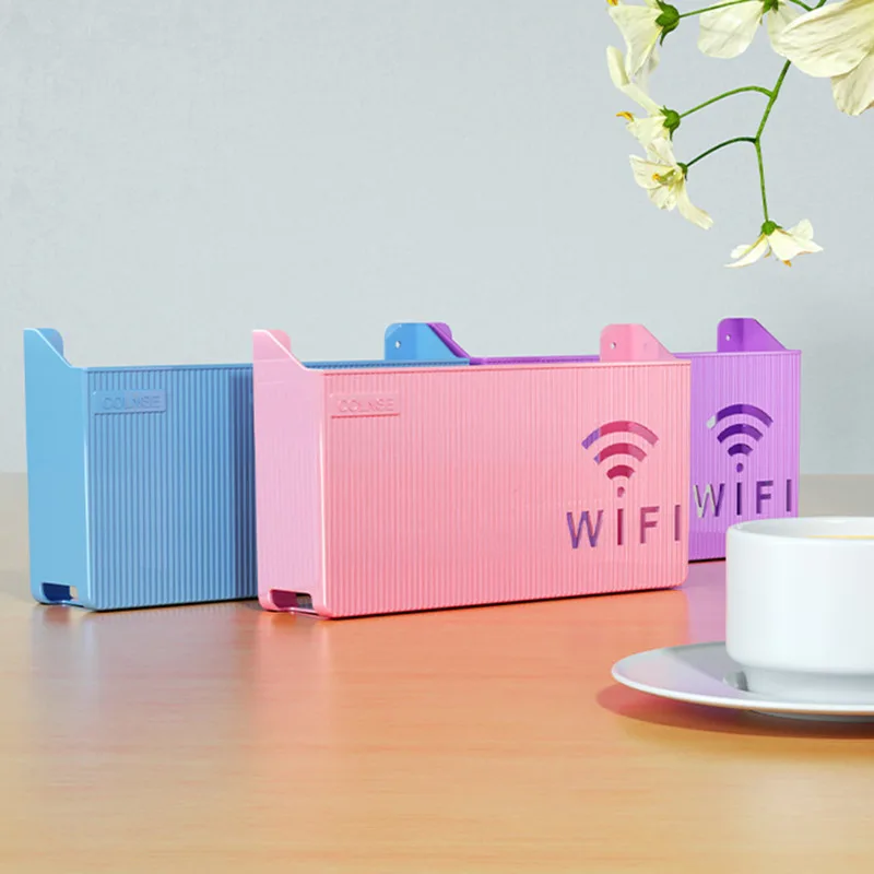 Wireless Wifi Router Shelf Storage Box Wall Hanging ABS Plastic Organizer Box Cable Power Bracket Organizer Box  Home Decor