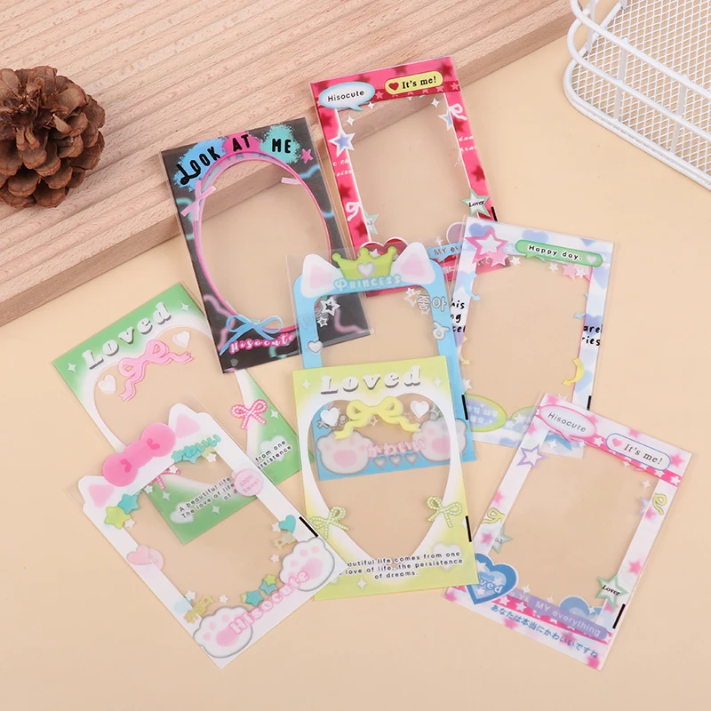 20pcs Kawaii Print Photocard Frame For 3inch Cards Double Print Idol Cards Protect Sleeves