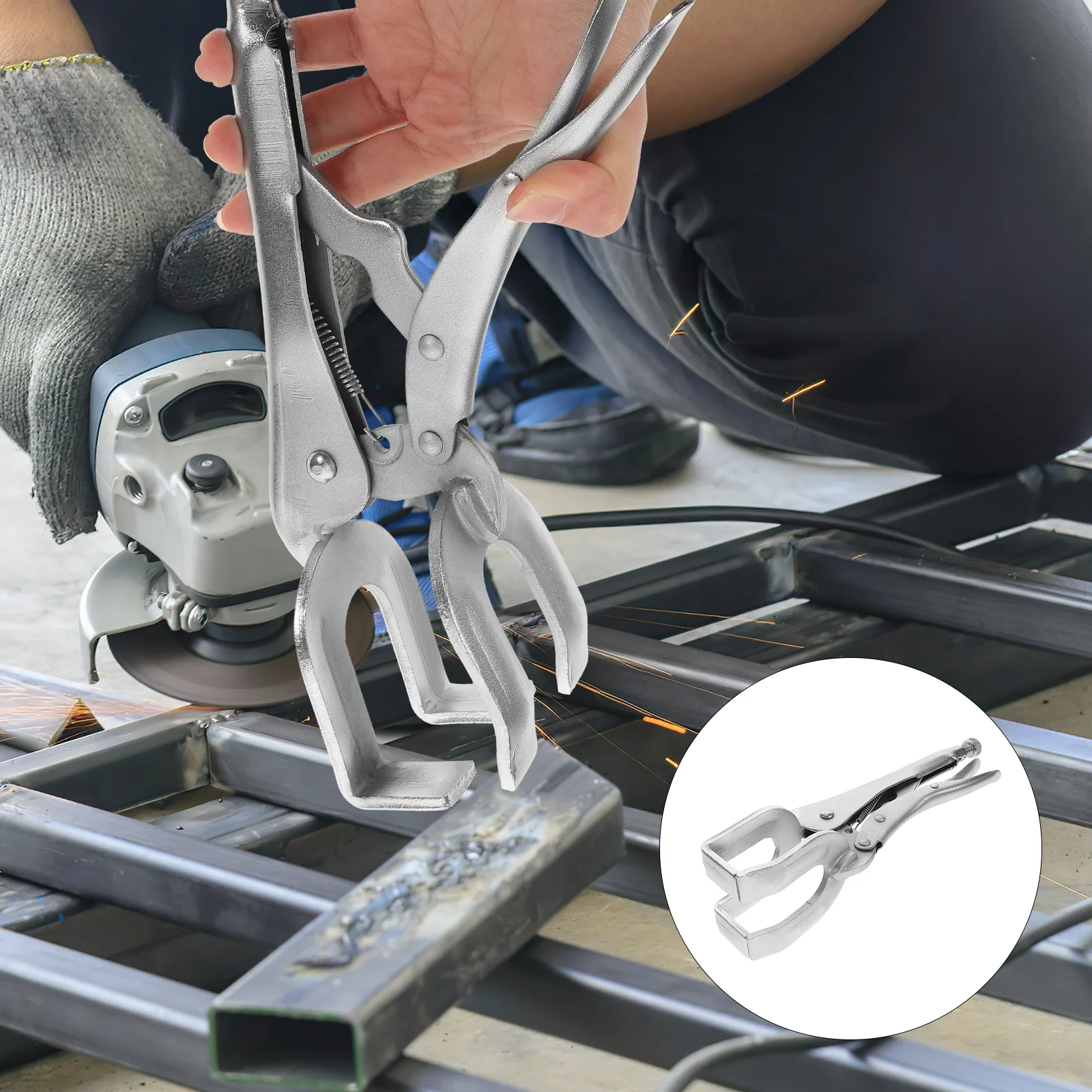 11 Inch Welding Pliers U-Shaped Adjustable Locking Clamp for Metal Welding Soldering Riveting Polishing Cutting