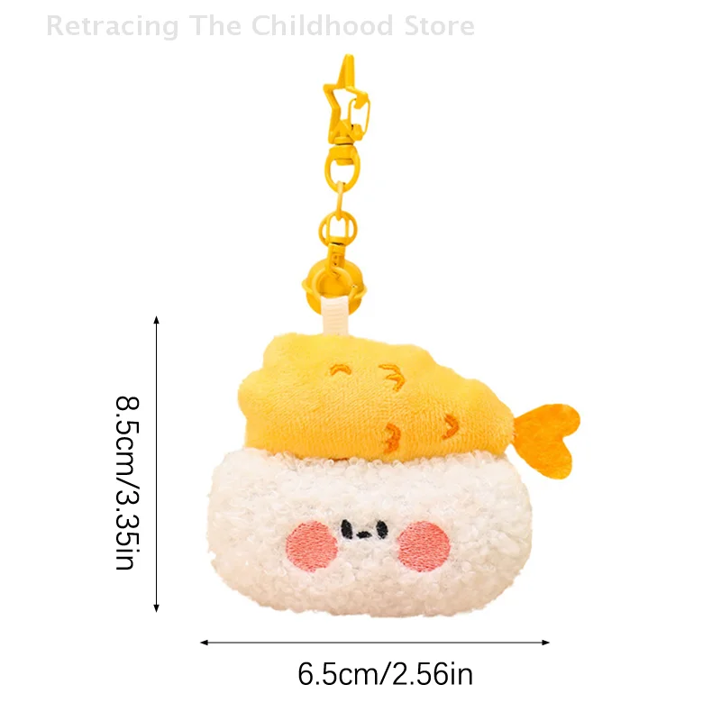 Nette Cartoon Sushi Plüsch-schlüsselanhänger Kreative Lebensmittel Schlüsselring Schöne Tasche Anhänger Rucksack Hängende Dekoration Schlüssel Halter Paar Geschenke