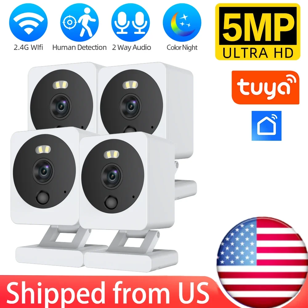 

Tuya Smart Life WiFi Camera 5MP HD 1080P Motion Detection Color Night Vision Wireless CCTV IP67 Waterproof Surveillance Cameras