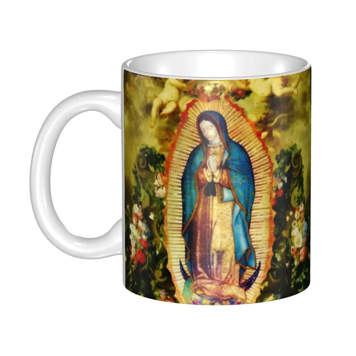 Our Lady Of Guadalupe Mexican Virgin Mary Coffee Mug DIY Personalized Catholic Ceramic Tea Milk Mug