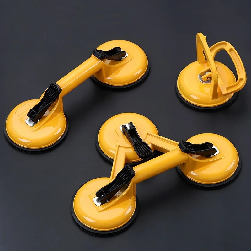 Single Aluminum Alloy Rubber Suction Cup  Round Glass   Yellow Household Merchandises Tools WF