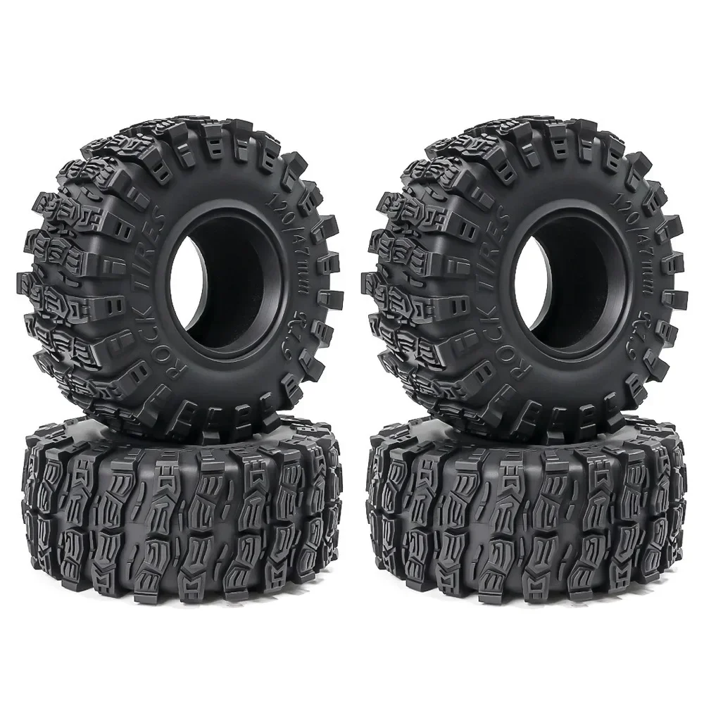 Ajrc 1.9 Inch 120mm Rubber Tires For 1/10 Rc Crawler Car Trx4  Scx10 90046  D90 Rgt Rc Car