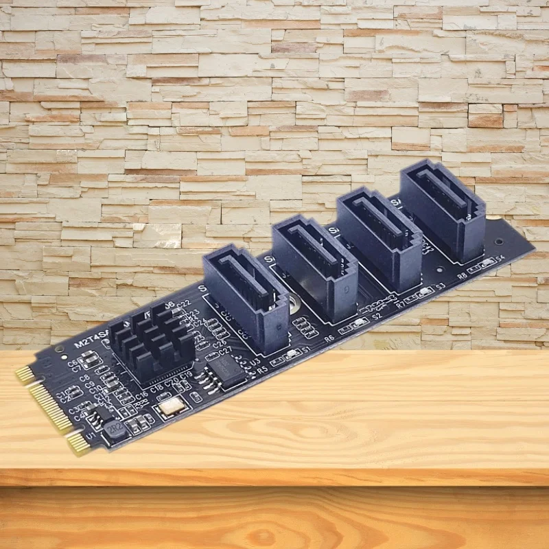 

Карта адаптера M.2 Key PCIE Gen3 на 6 портов SATA 3.0 Карта конвертера NVMe в SATA Карта расширения NVME PCIe 3.0 на 4 порта SATA3 6 Гбит/с