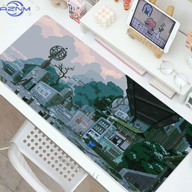 Pixel Art Gaming MousePad XXL Computer Laptop Gamer Extended Mouse Mat Large Anime Mouse Pad  Keyboard Kawaii Desk Mat