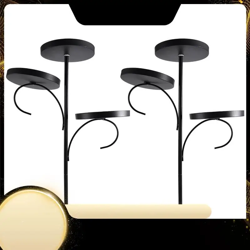 

X40A_XA-Black Triple Christmas Tree Decorative Candlestick Christmas Candlestick Indoor Bedroom Tableware Kitchen