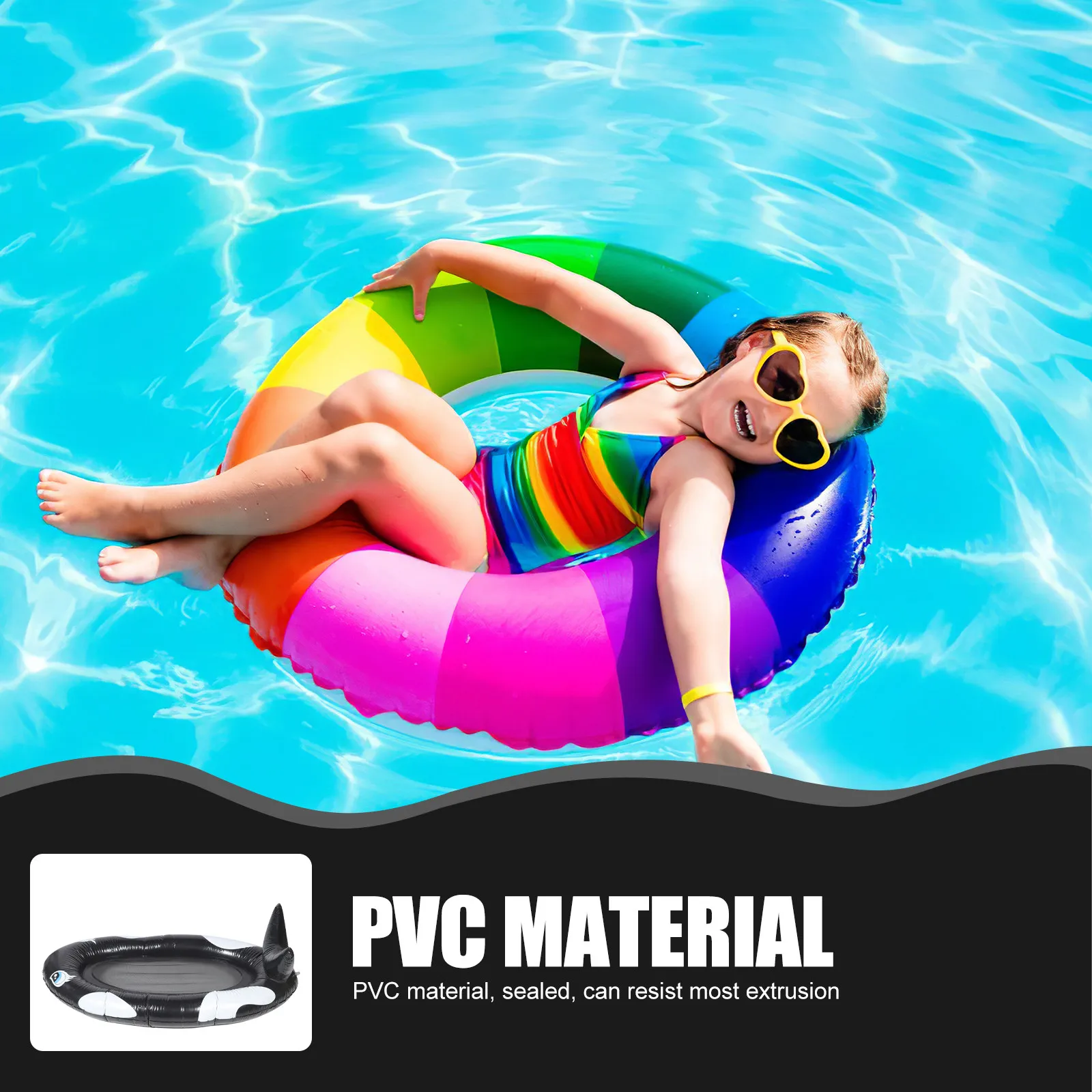 Lettino Galleggiante Gonfiabile in PVC per Piscina, Sedia a Sdraio Pieghevole Leggera per Adulti, Lettino Prendisole da Esterno