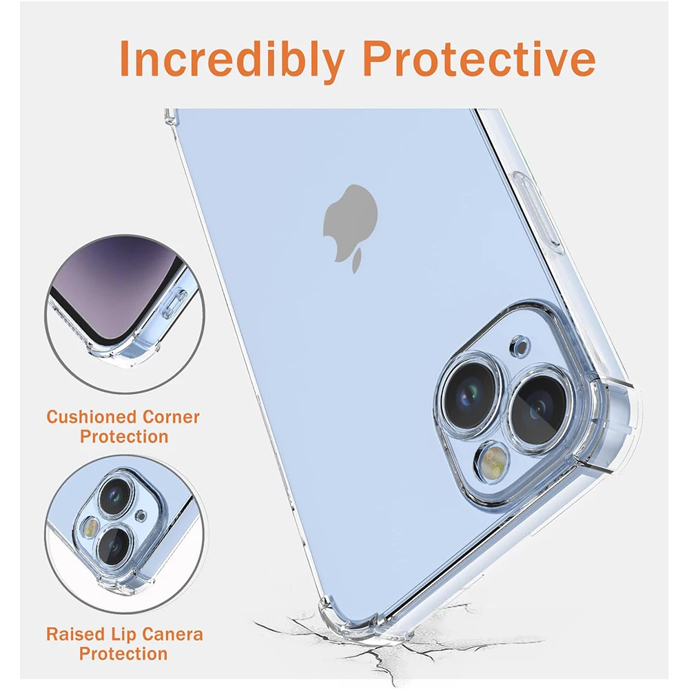 Luxury Full Back Cover Silicone Case For iPhone 15 14 Plus 13 12 Mini 11 Pro Max Clear Soft Shell Airbag Shockproof Ultra Thin