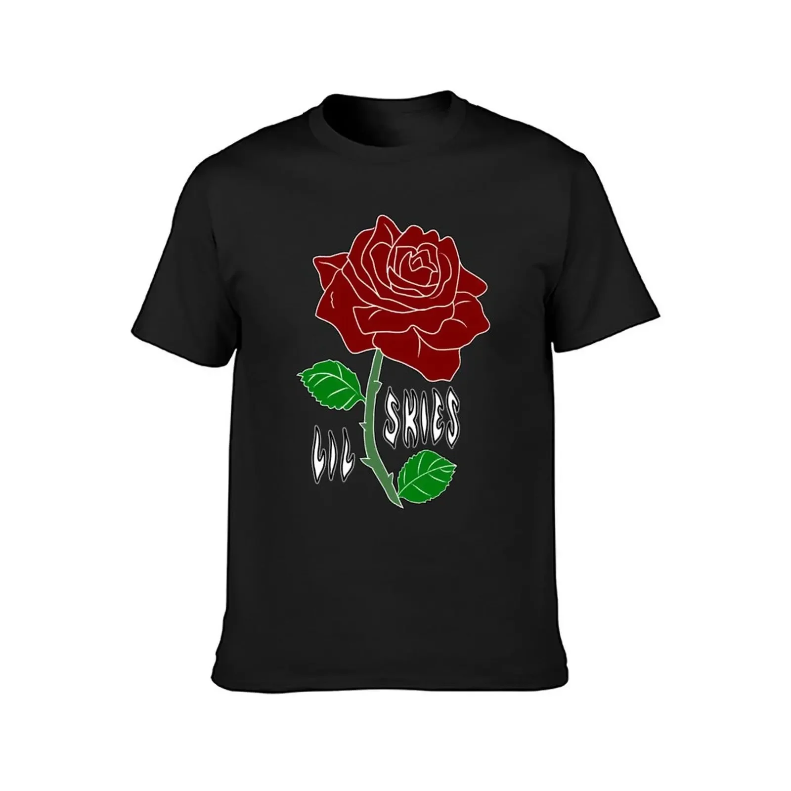 lil skies dark rose coloured black T-Shirt anime tshirt Short sleeve tee oversized t shirt cute clothes mens vintage t shirts