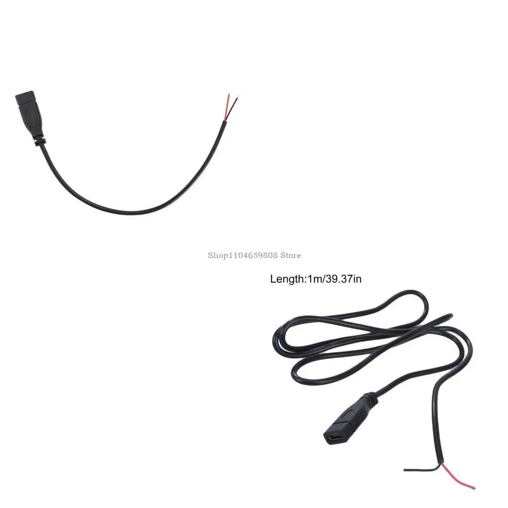 

USB C Cable Type C Female Male Connectors to 2Pin Power Extension Cable 0.25/1/2M