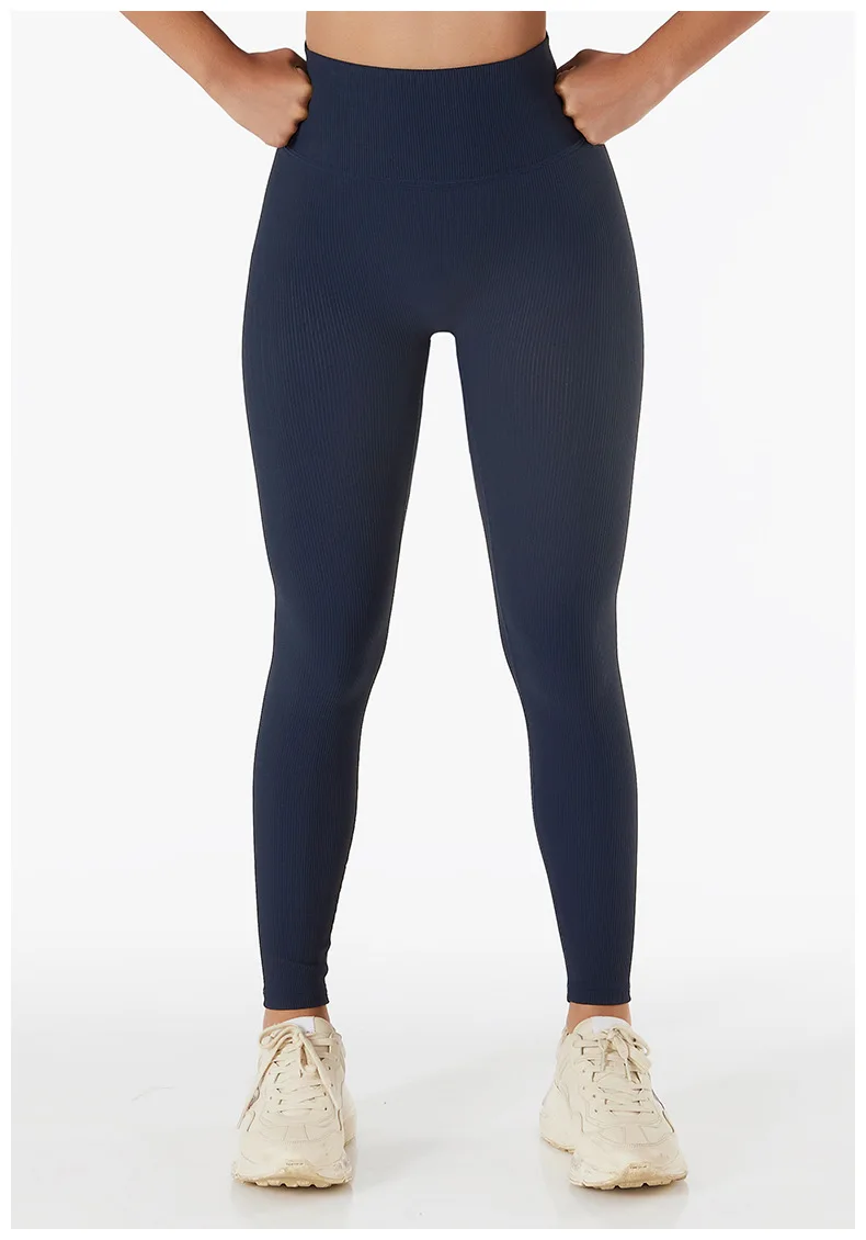 WAREBALL Hohe Taille Yoga Hosen Neue Rippen Nahtlose Gym Leggings Sport Frauen Fitness Weibliche Legging Bauch-steuer Laufhose – Detail 12