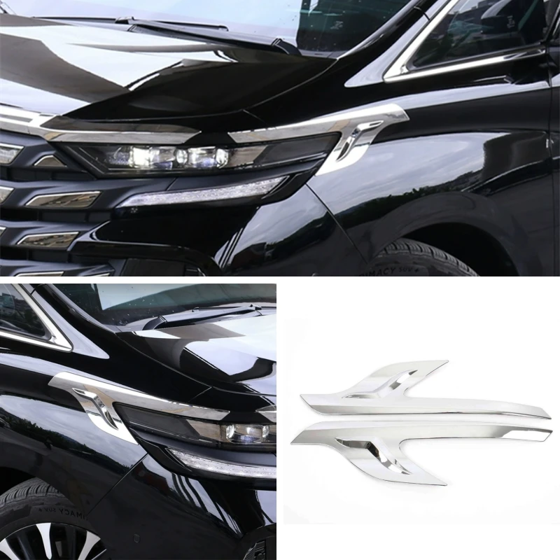 

Внешние аксессуары для Toyota ALPHARD VELLFIRE 2024, фары, веки для бровей, хромированная накладка, 2 шт./компл.