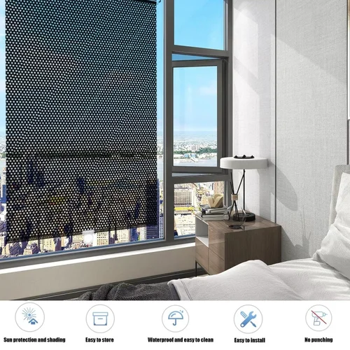 Imagen 2 del producto Parasol retráctil para coche, cortina para ventana lateral delantera de coche, parasol Anti UV, para dormitorio, cocina, ventana de oficina, persianas enrollables