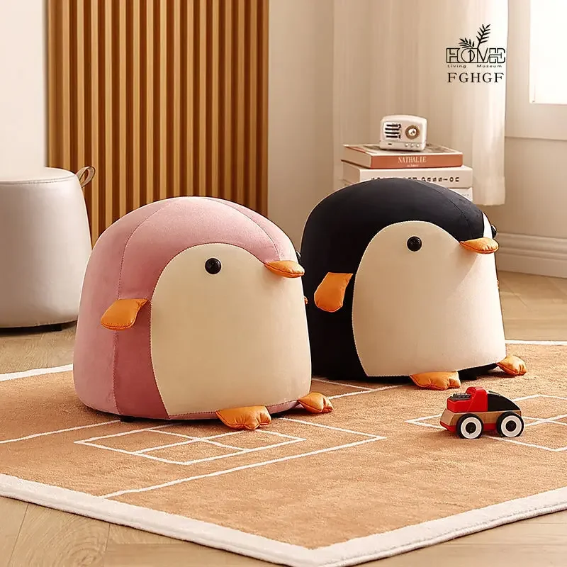 

Household small stool children's cute animal creative penguin shoe changing stool living room sofa sitting stool